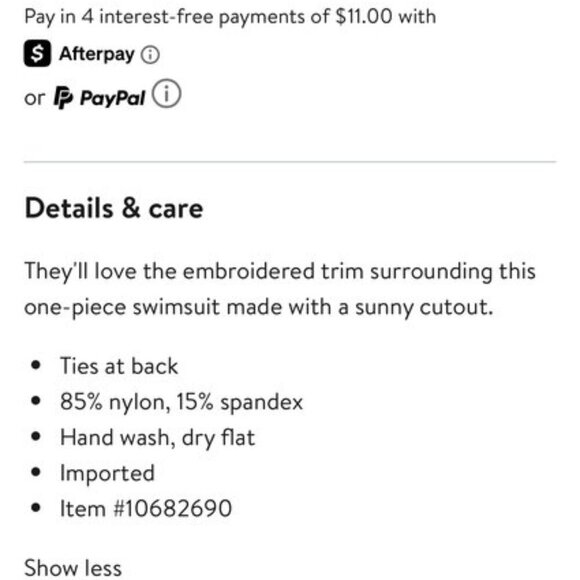 Beach Lingo Kids Embroidered Trim Cutout Swimsuit One Piece Black Multicolor 10 - Picture 10 of 10